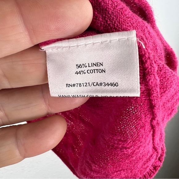 EILEEN FISHER Pink cardigan, V-neck with double button closure. 2 pockets - Picture 4 of 8